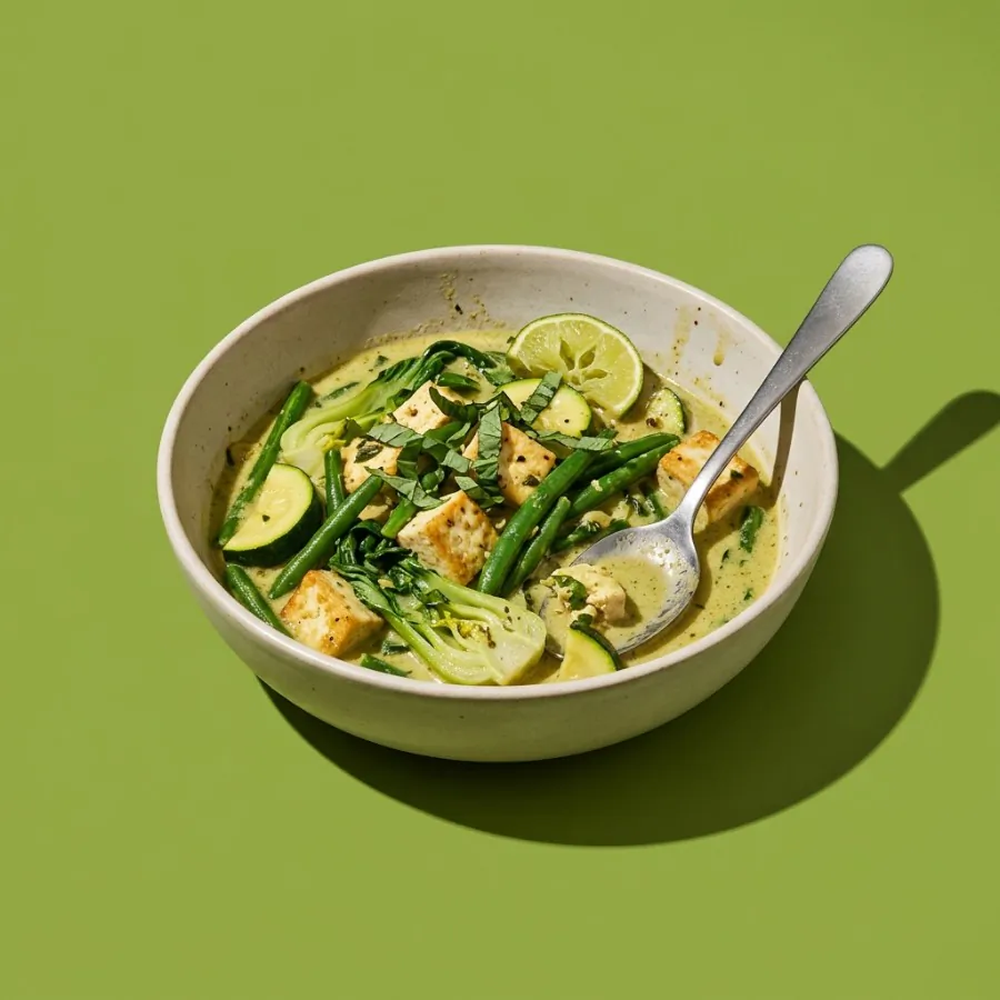 Curry verde tailandês com tofu e vagem, foto 3