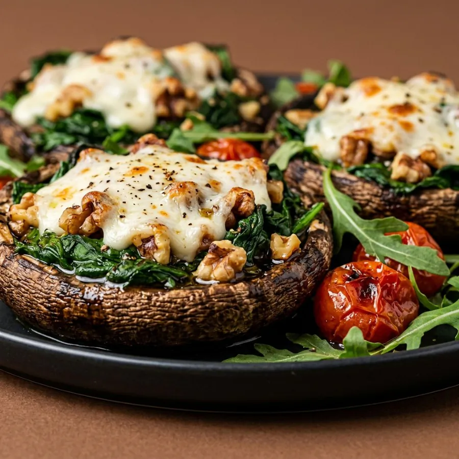 Funghi portobello ripieni di noci e spinaci, foto 2