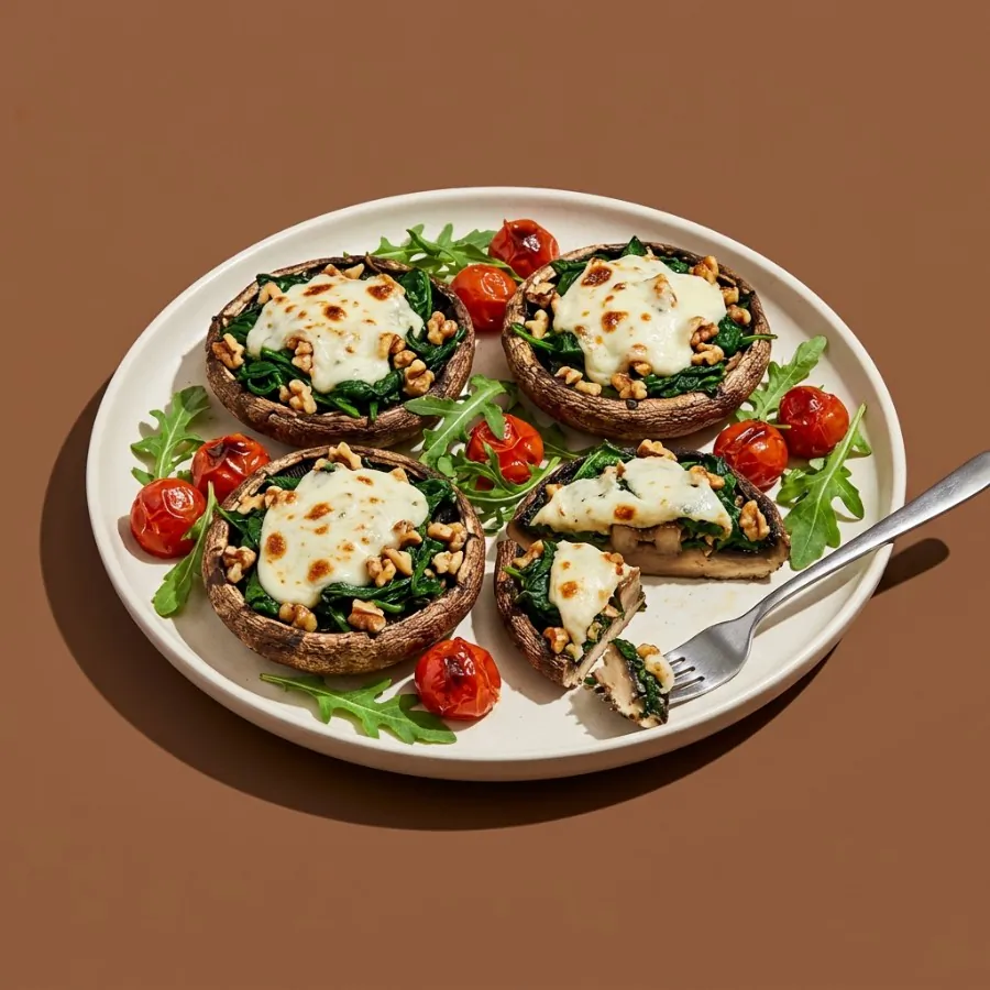 Funghi portobello ripieni di noci e spinaci, foto 3