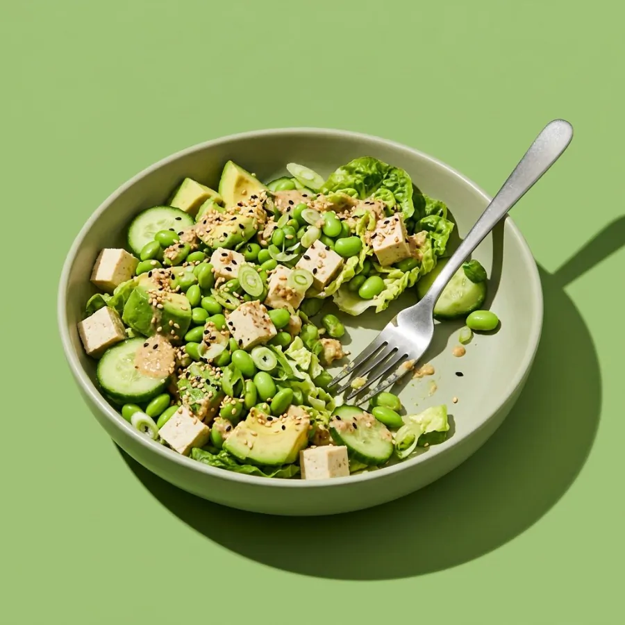 Avocado, tofu and edamame salad with sesame dressing, photo 3