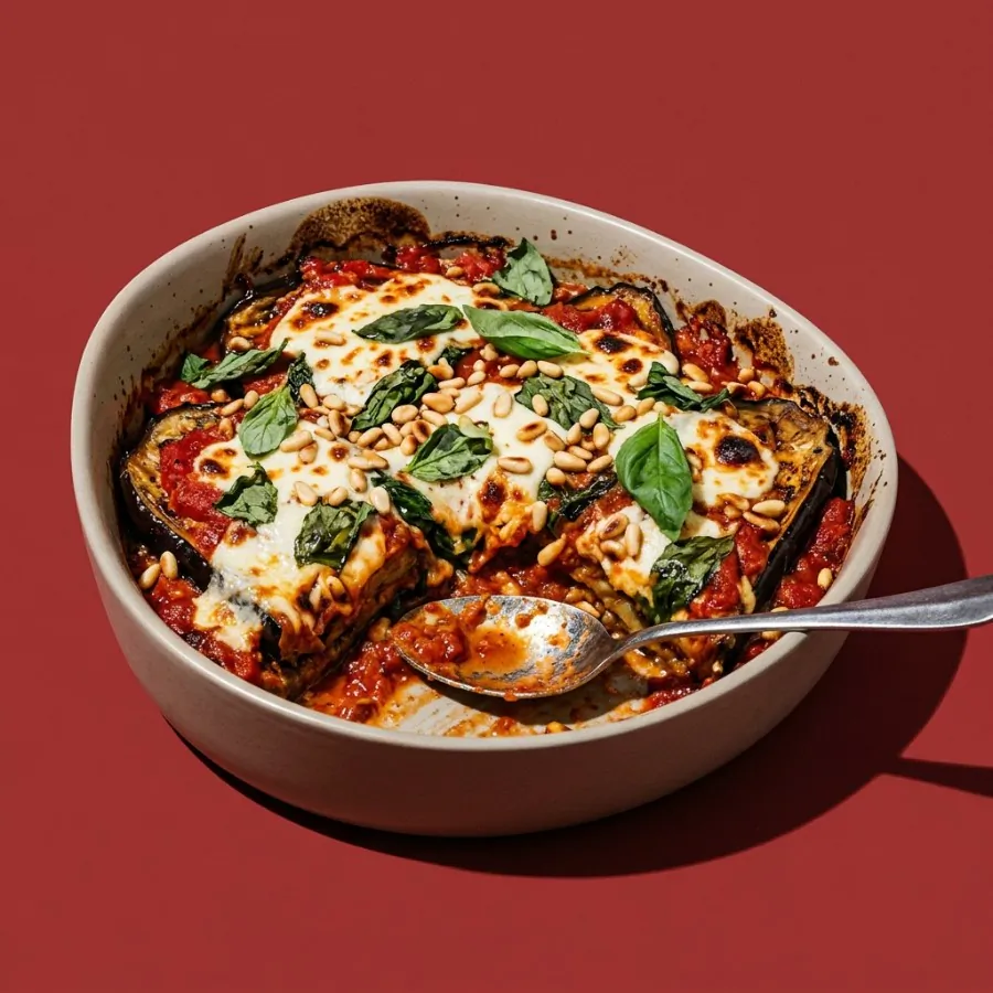 Berinjela assada com tomate, manjericão e muçarela, foto 3