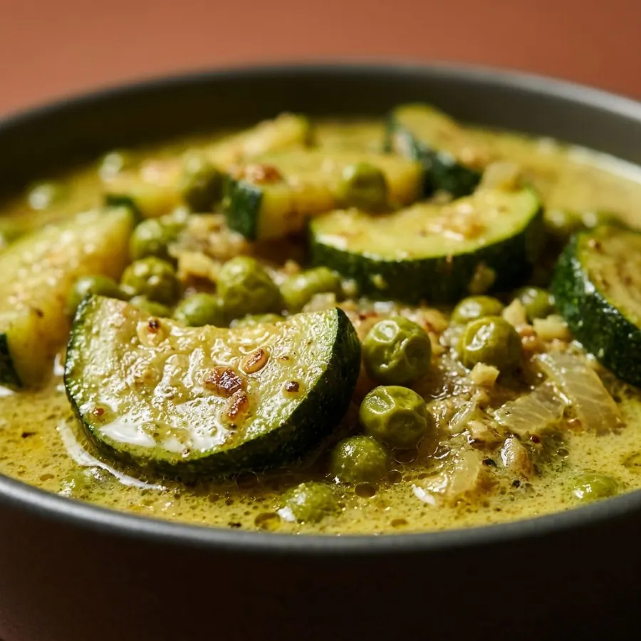 Curry de coco com abobrinha e ervilha, foto 2