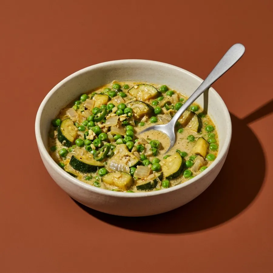 Curry de coco com abobrinha e ervilha, foto 3