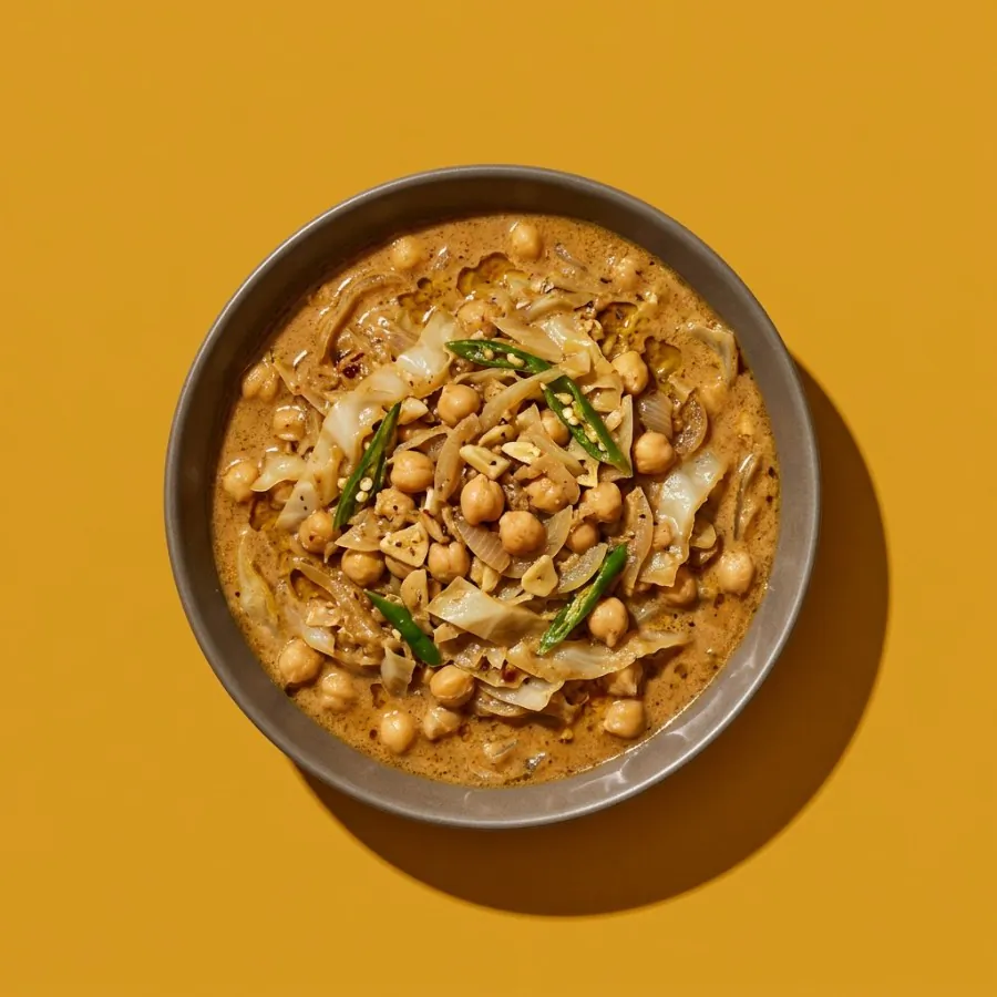 Cabbage and coconut tamarind curry