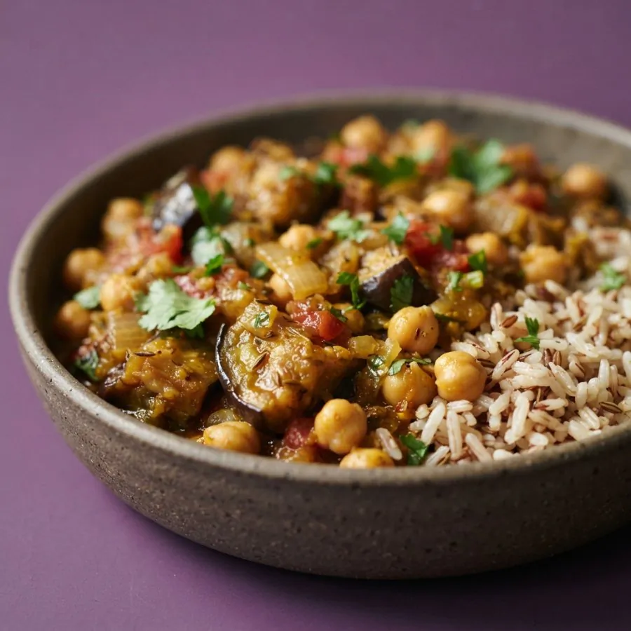 Aubergine and chickpea curry, photo 2