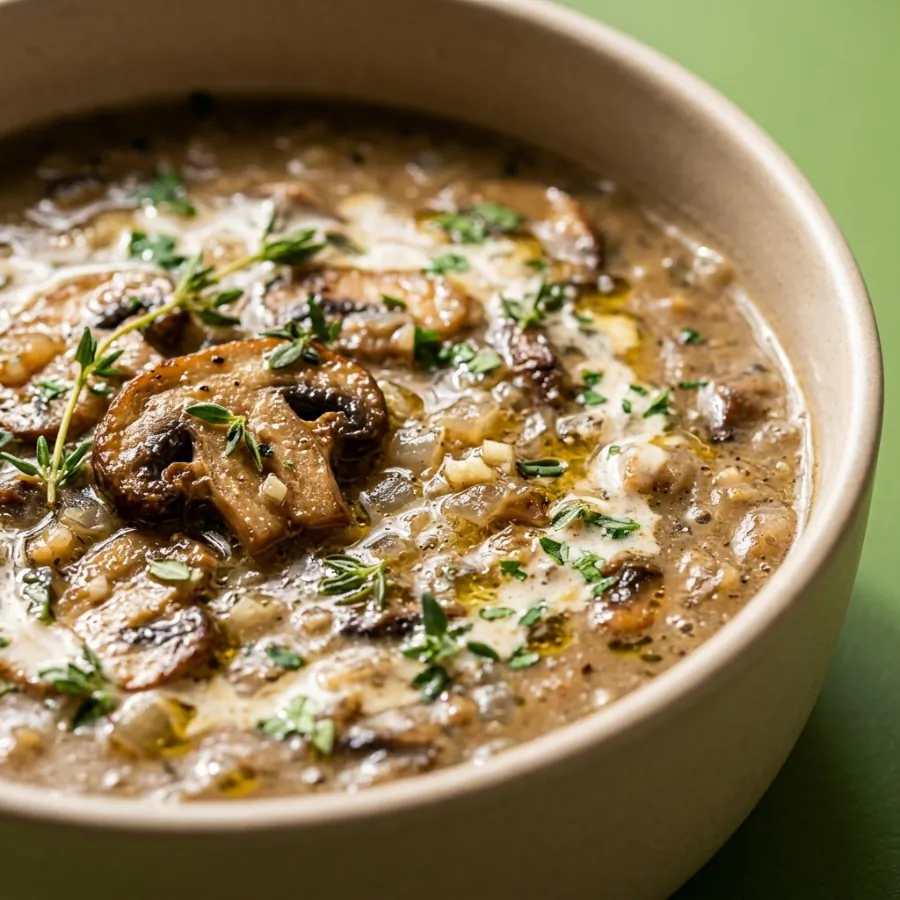 Sopa cremosa de cogumelos com tomilho, foto 2