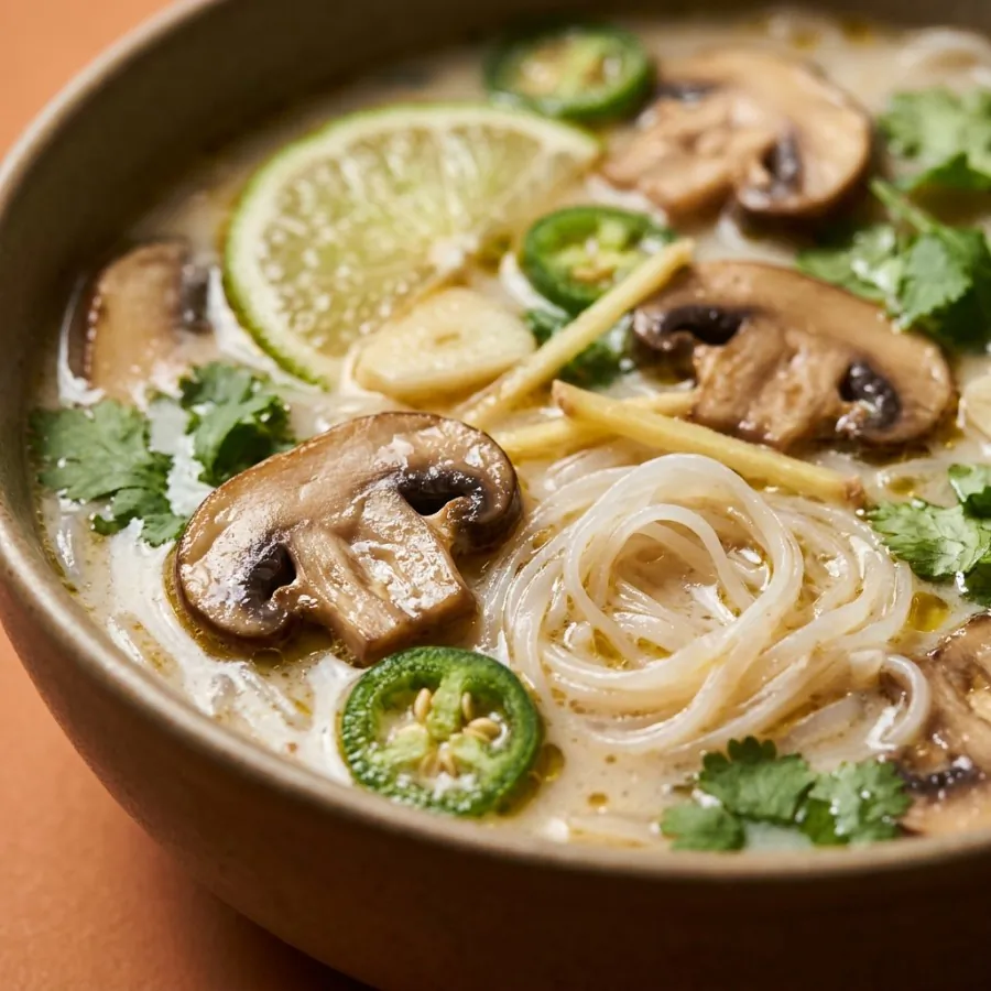 Coconut, lime and mushroom soup, photo 2