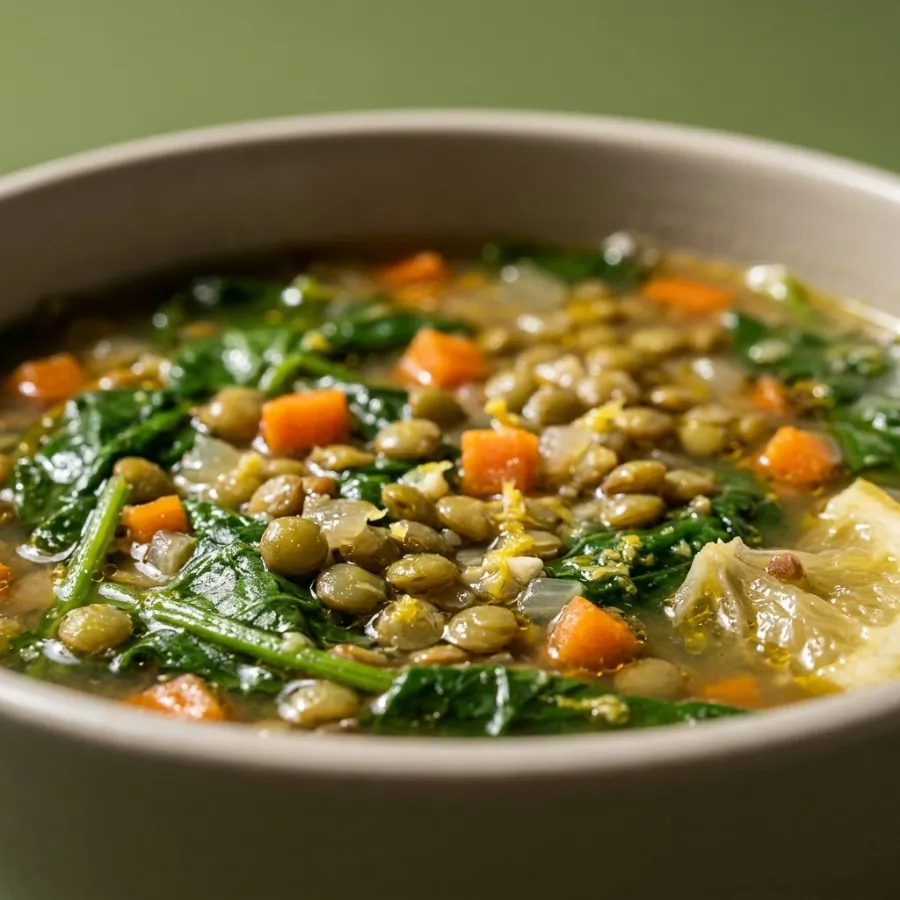 Lemony spinach and lentil soup, photo 2