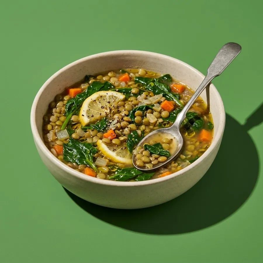 Lemony spinach and lentil soup, photo 3