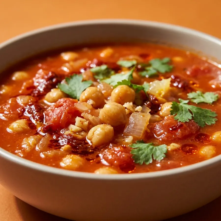 Soupe de pois chiches, tomate et harissa, photo 2