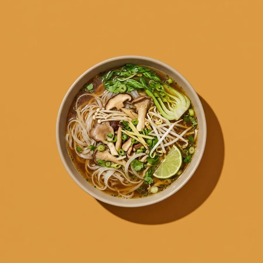 Sopa de champiñones al estilo pho