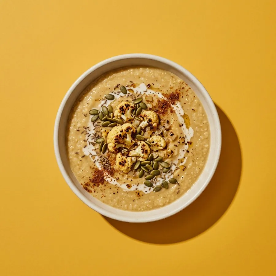 Sopa de couve-flor assada com cominho