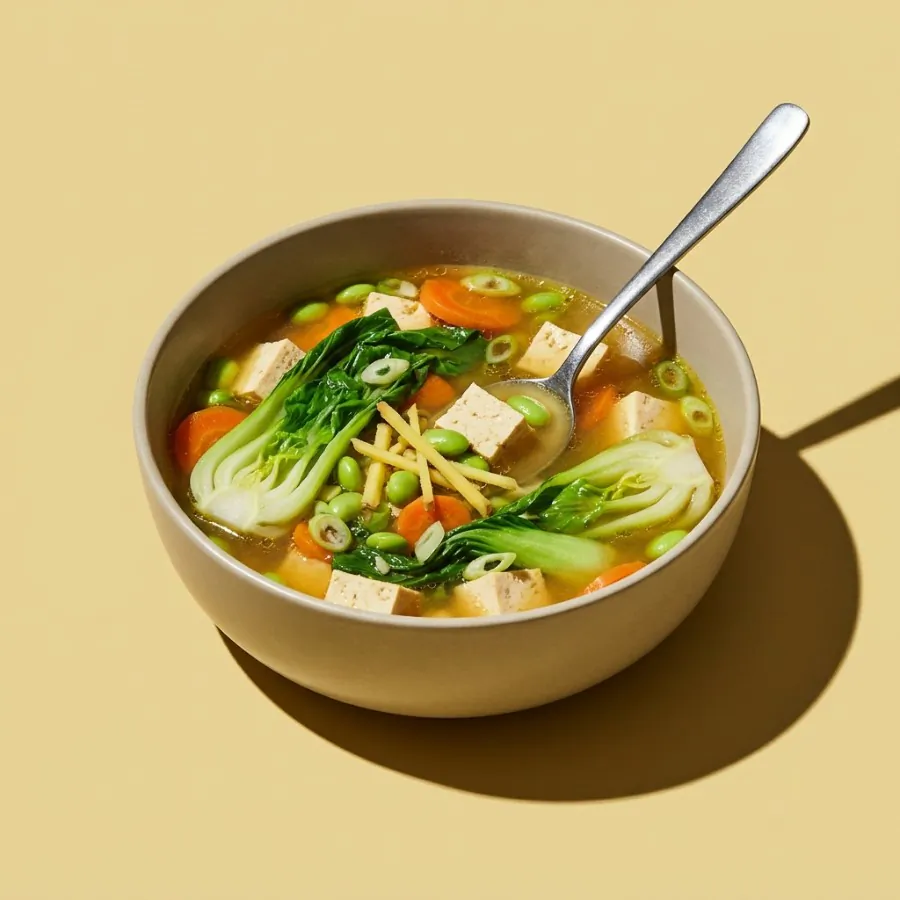 Ginger broth with tofu and greens, photo 3