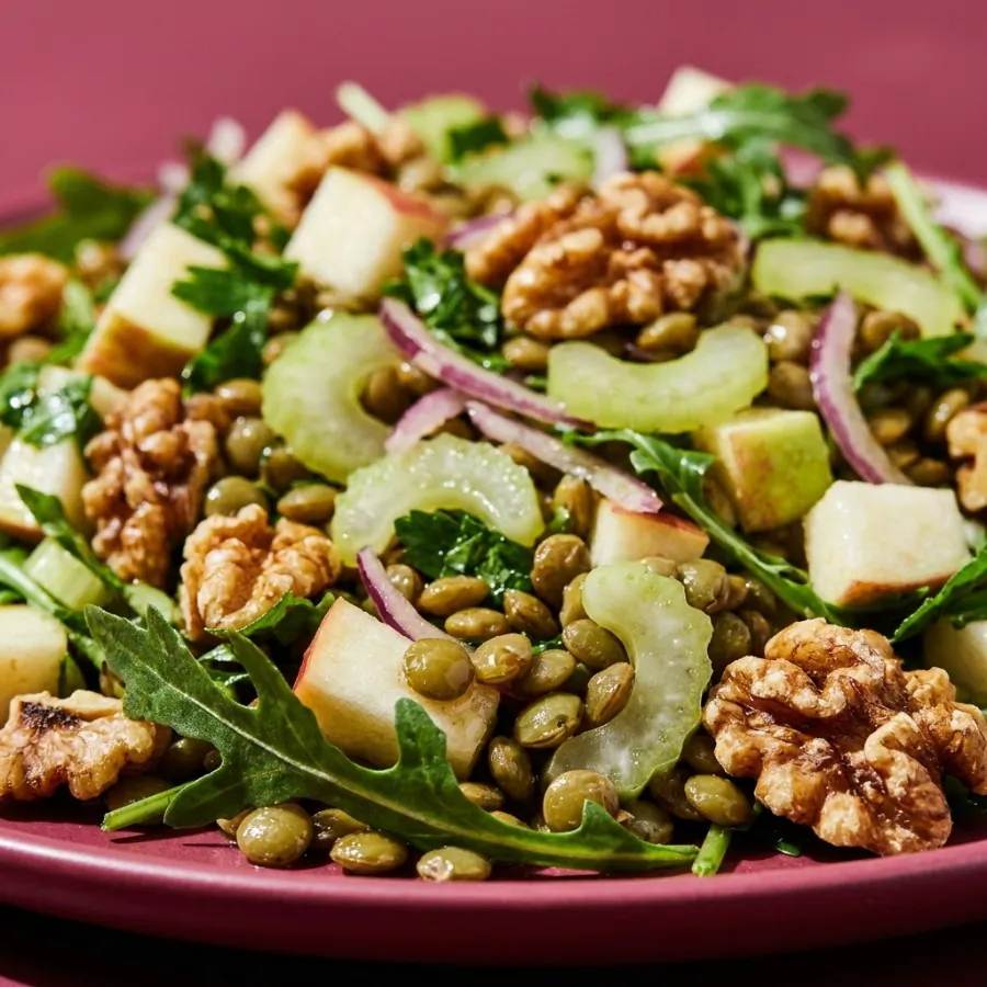 Salada de lentilha, nozes e maçã, foto 2