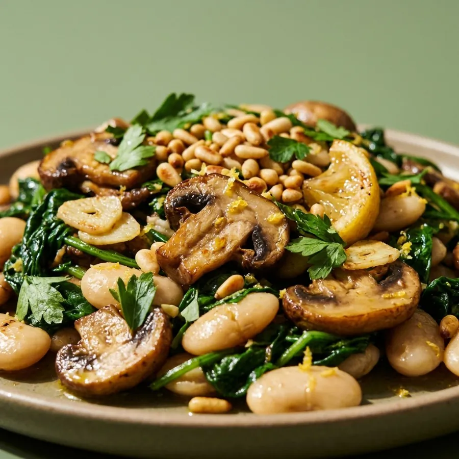 Warmer Champignon-Limabohnen-Salat, Foto 2