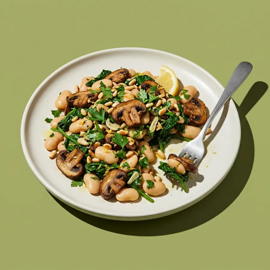 Warmer Champignon-Limabohnen-Salat, Foto 3