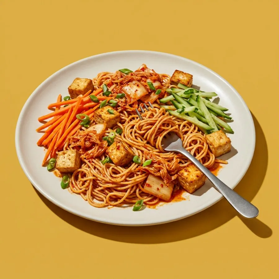 Insalata di noodles di riso con kimchi e tofu, foto 3