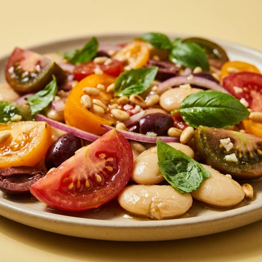 Tomatensalat mit Limabohnen und Basilikum, Foto 2