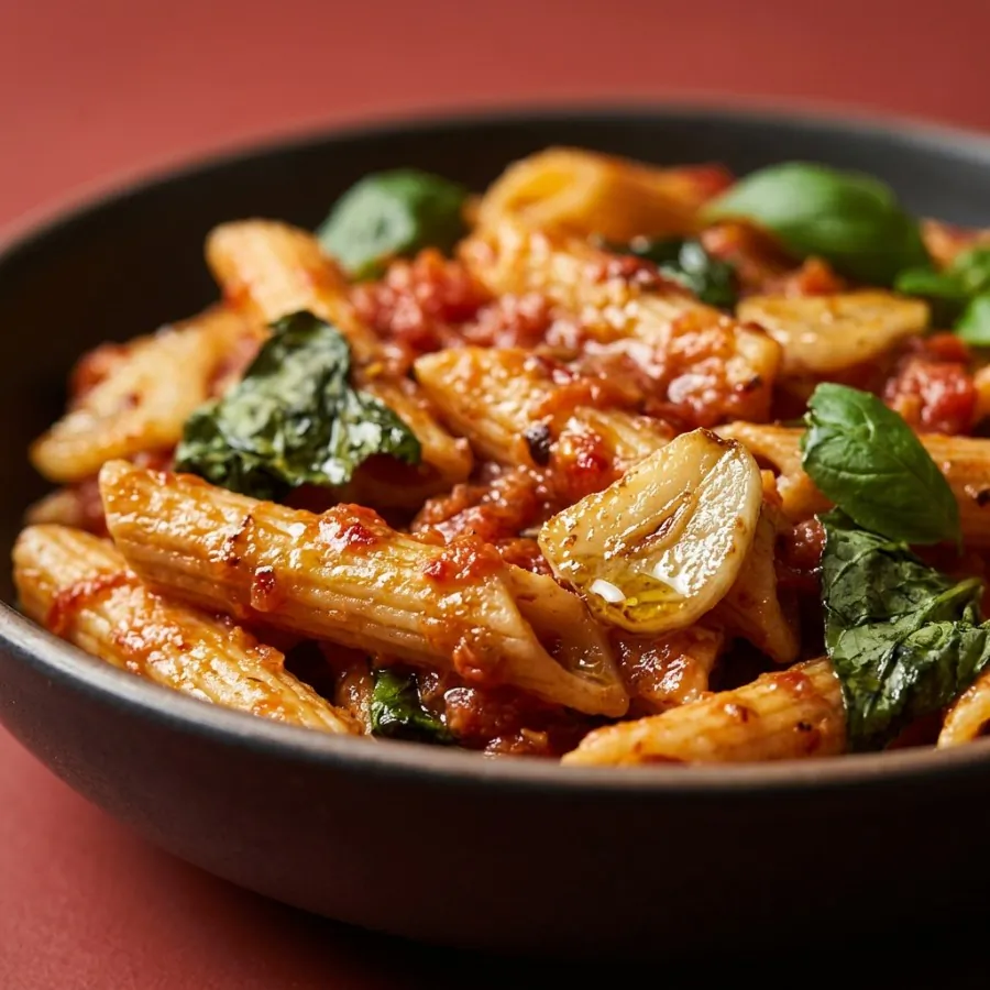 Arrabbiata con ajo y albahaca, foto 2