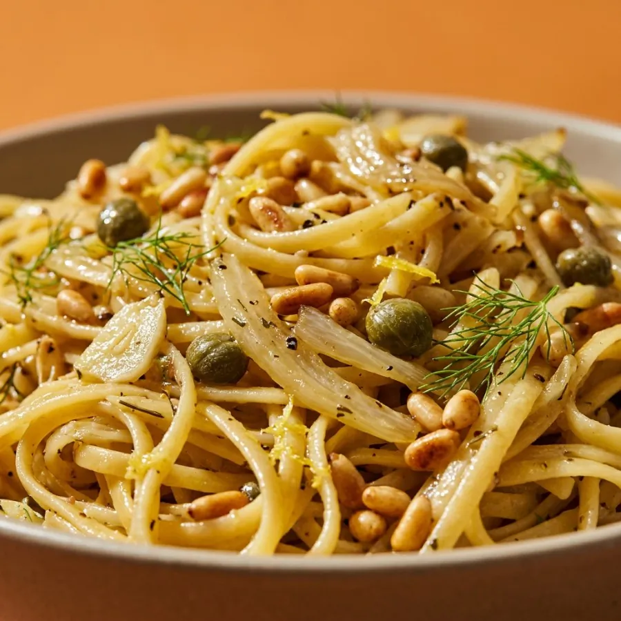 Pasta al finocchio e limone con pinoli, foto 2