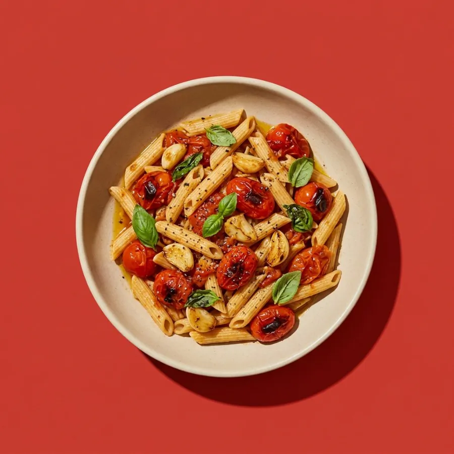 Roast tomato and garlic pasta