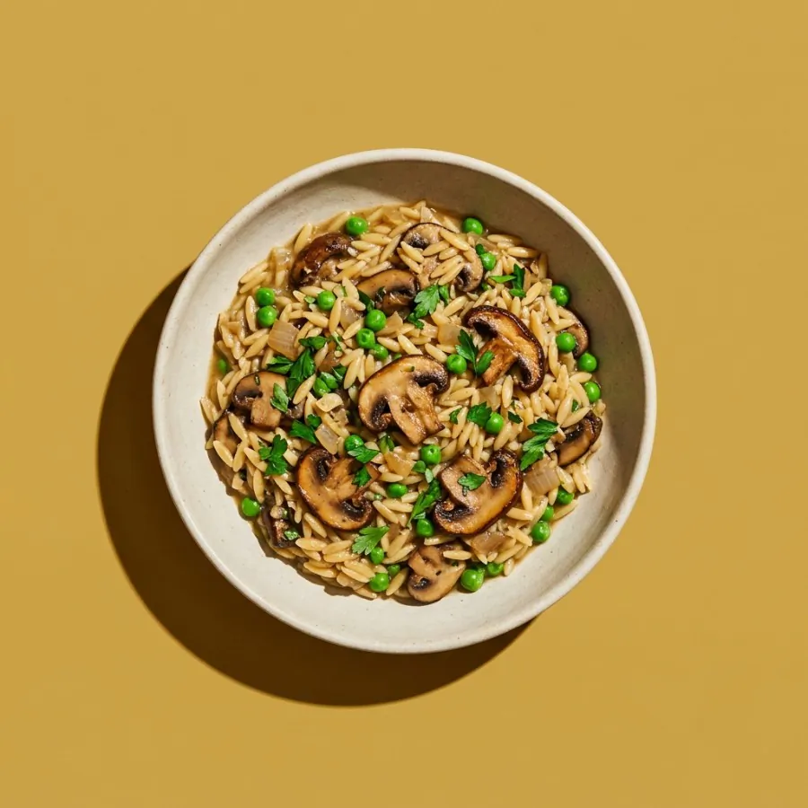 Mushroom orzo risotto
