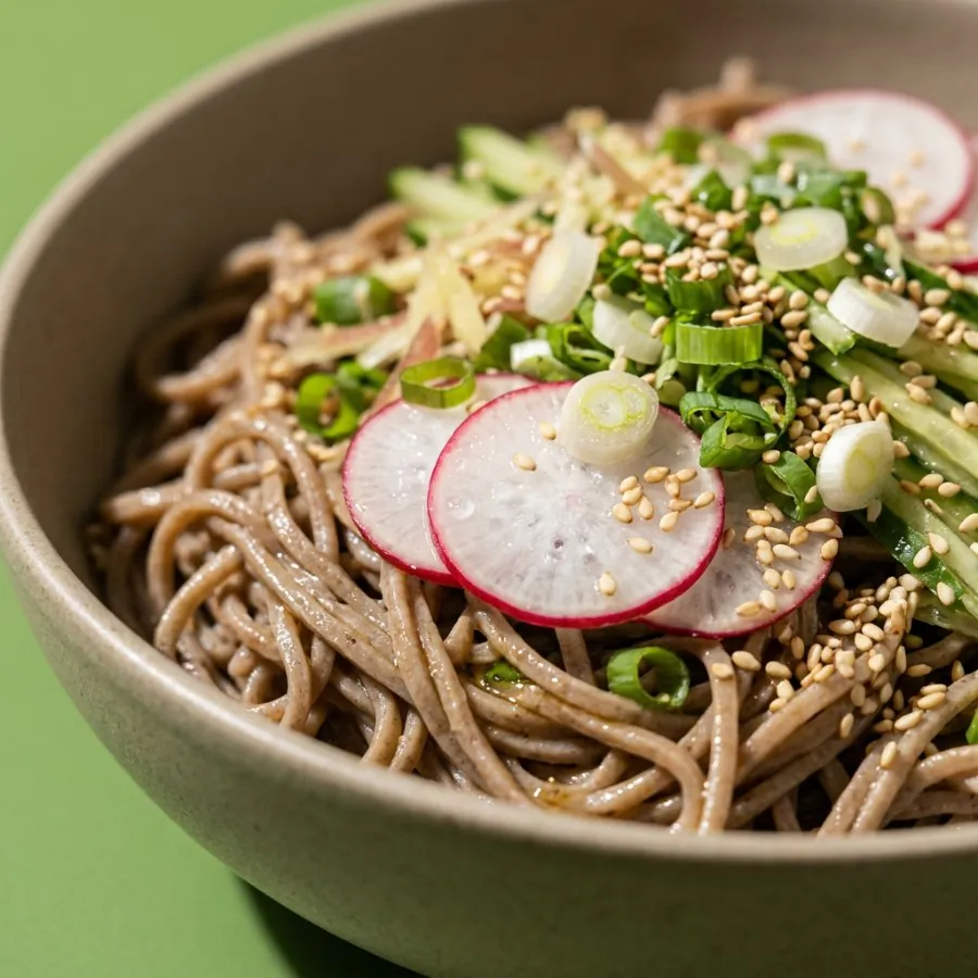 Cold soba with radish and spring onion, photo 2