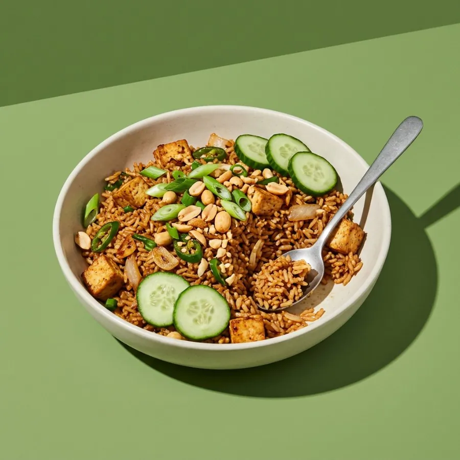 Riso saltato stile nasi goreng con cetriolo, foto 3