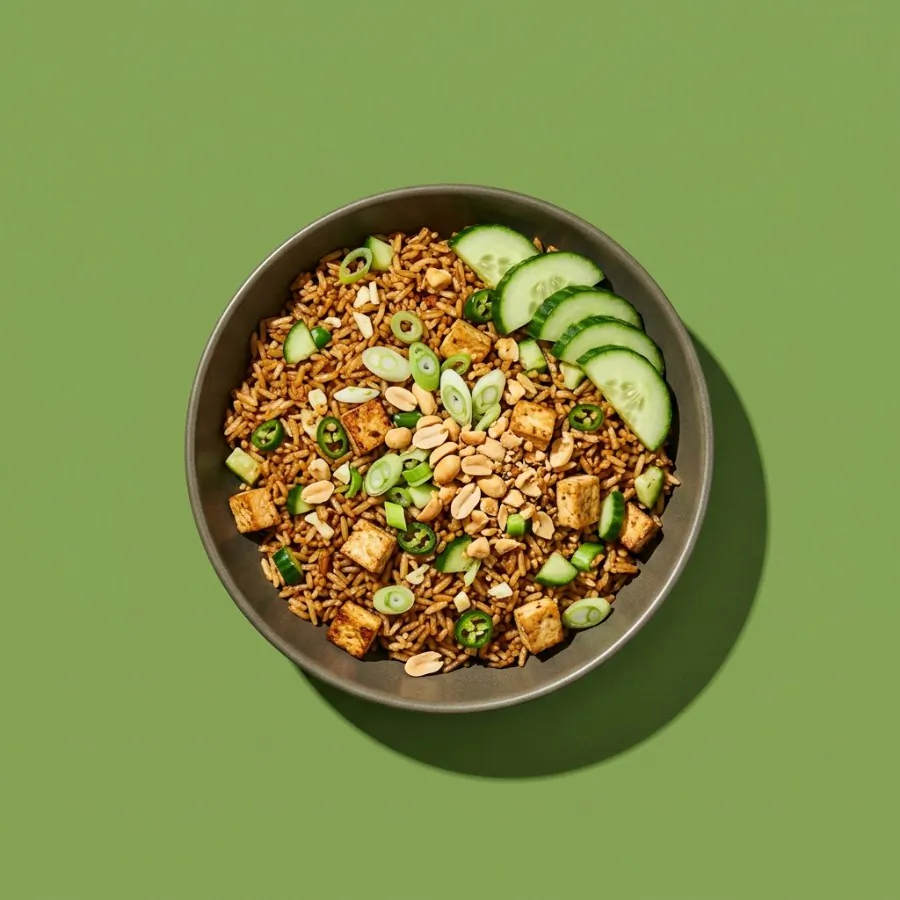Riso saltato stile nasi goreng con cetriolo