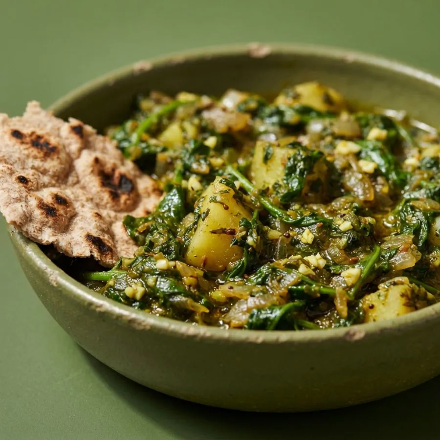 Saag di spinaci e patate, foto 2