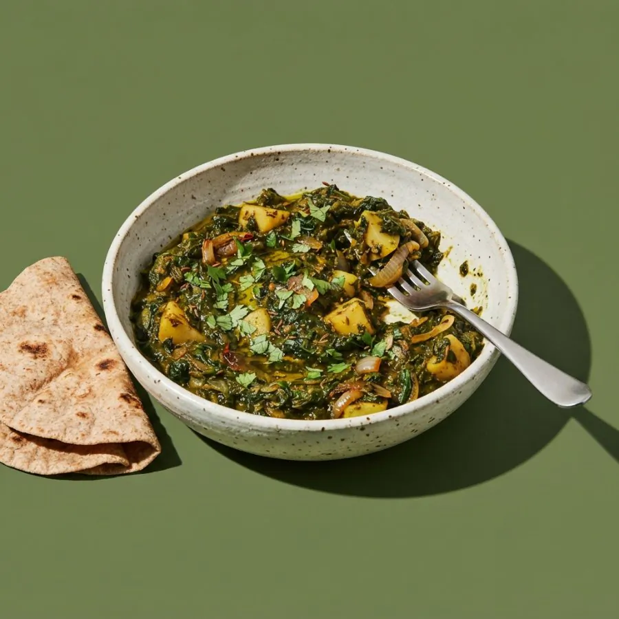 Saag di spinaci e patate, foto 3