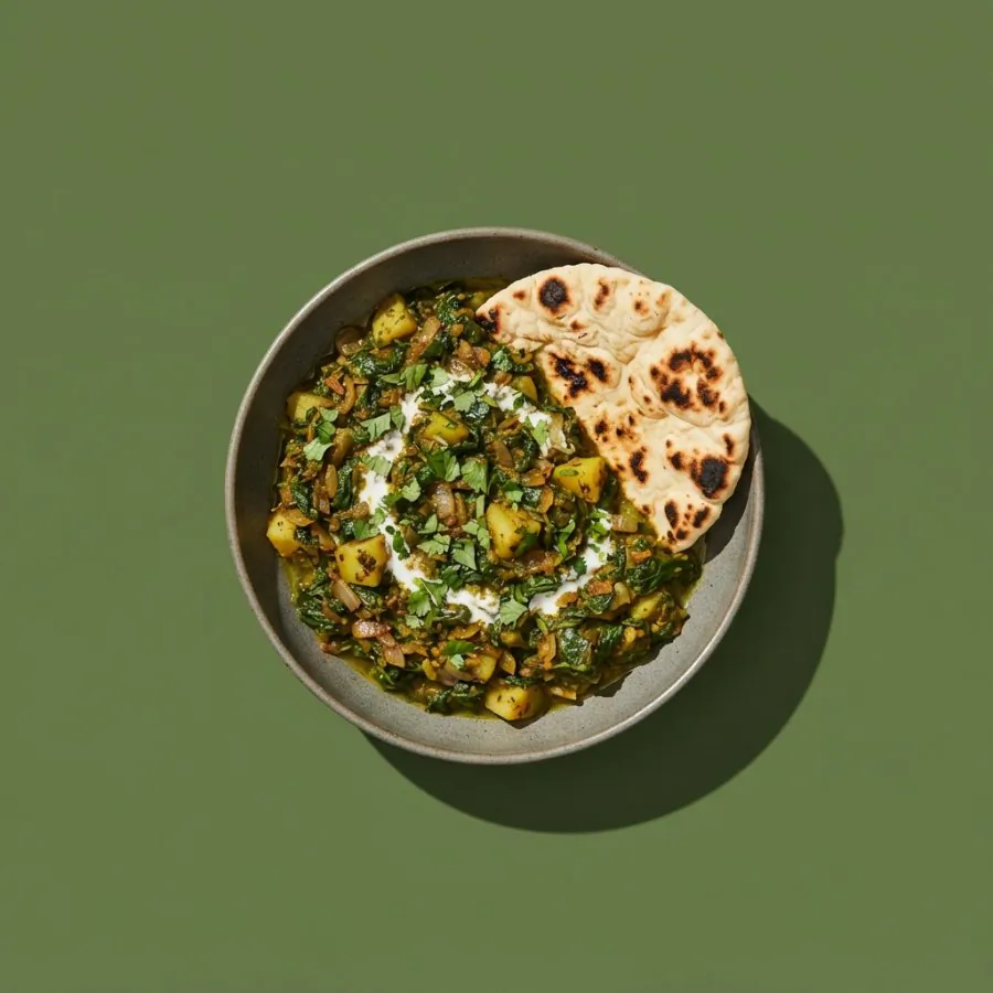 Saag di spinaci e patate