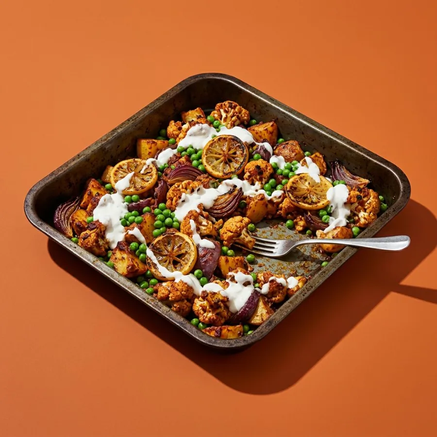 Tikka cauliflower and potato traybake with coconut yogurt, photo 3