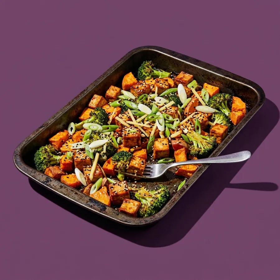 Tofu com tamari e xarope de bordo, brócolis e batata-doce, foto 3