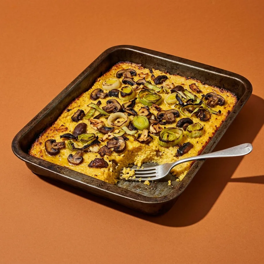 Polenta au four, champignons et poireaux, photo 3