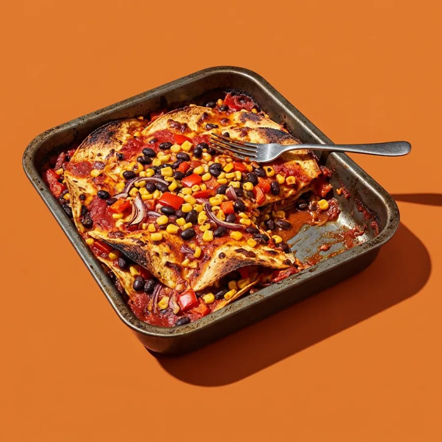 Enchilada-Auflauf mit schwarzen Bohnen, Foto 3