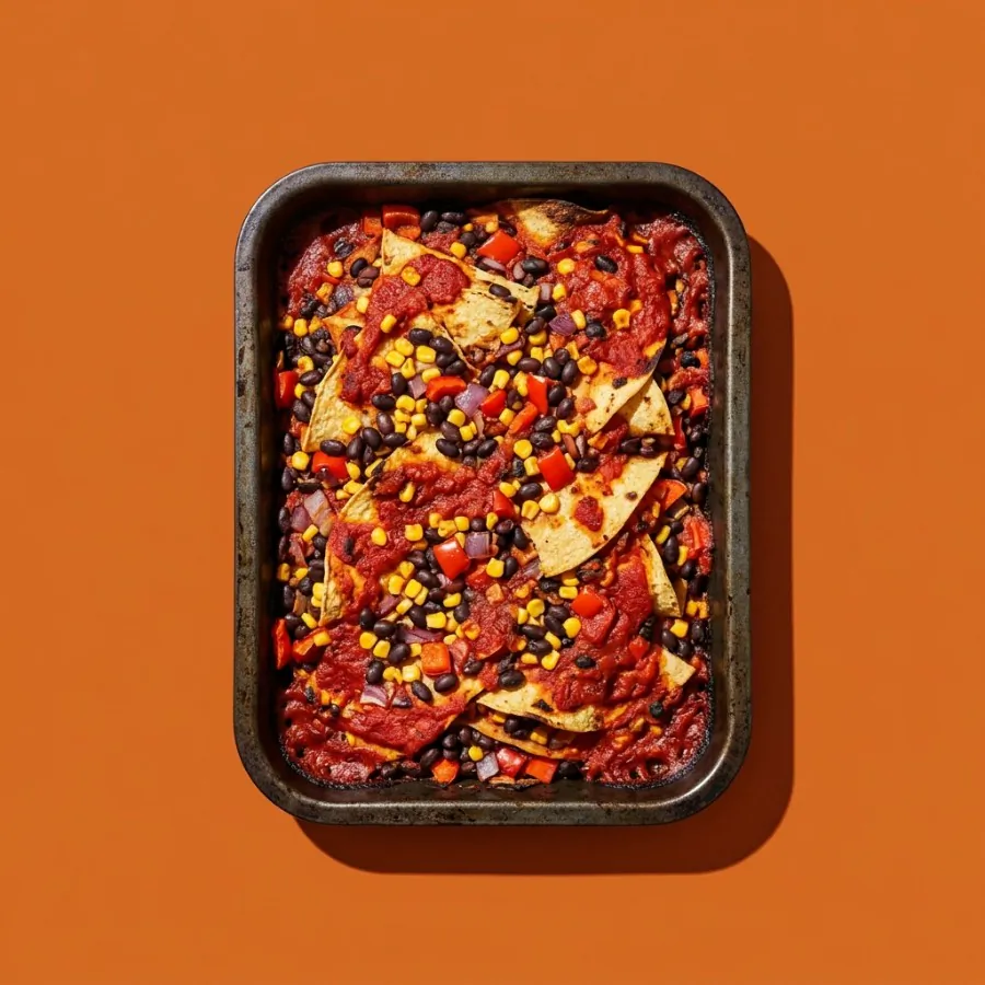 Enchilada-Auflauf mit schwarzen Bohnen