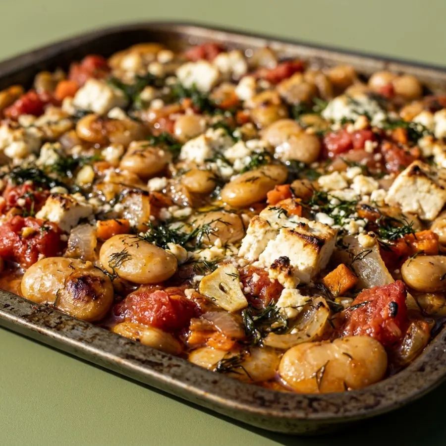 Judiones al horno con eneldo y feta vegano, foto 2