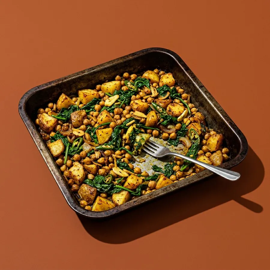 Bandeja al horno de saag aloo con garbanzos, foto 3