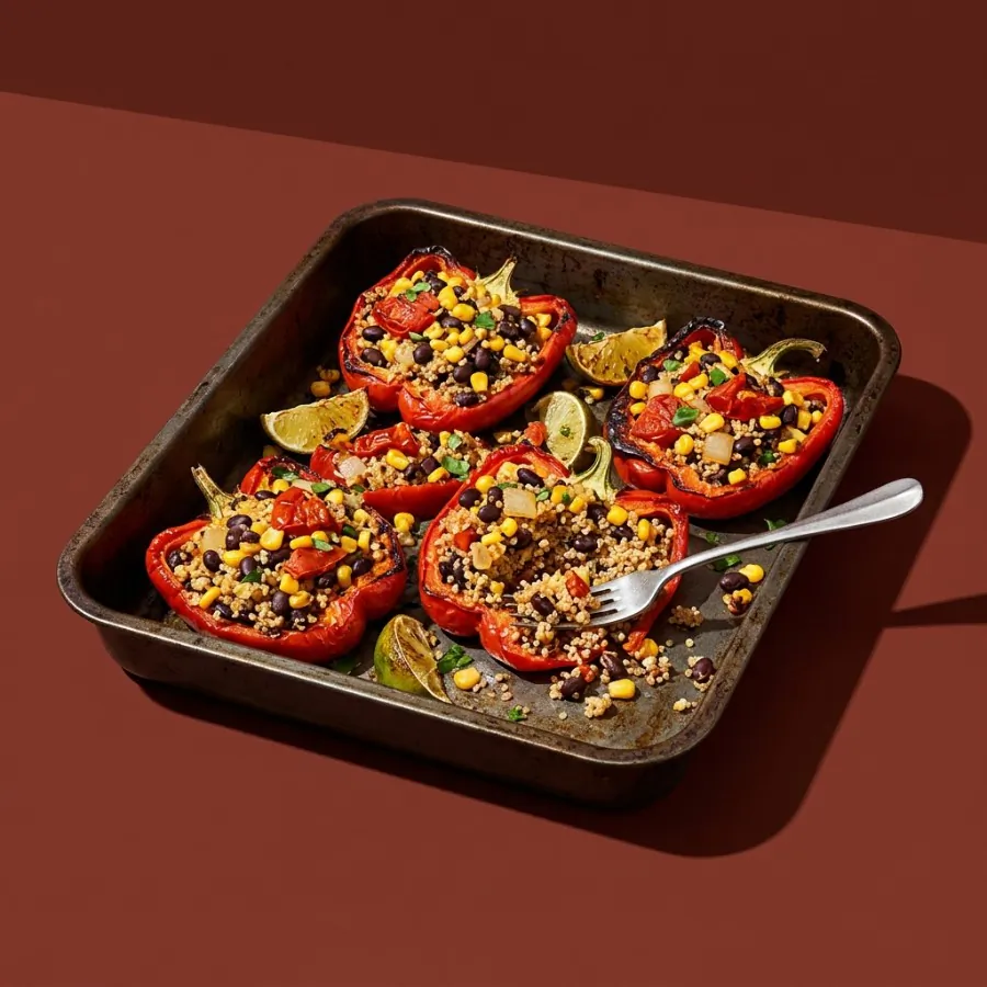 Pimentões recheados com quinoa e feijão-preto, foto 3