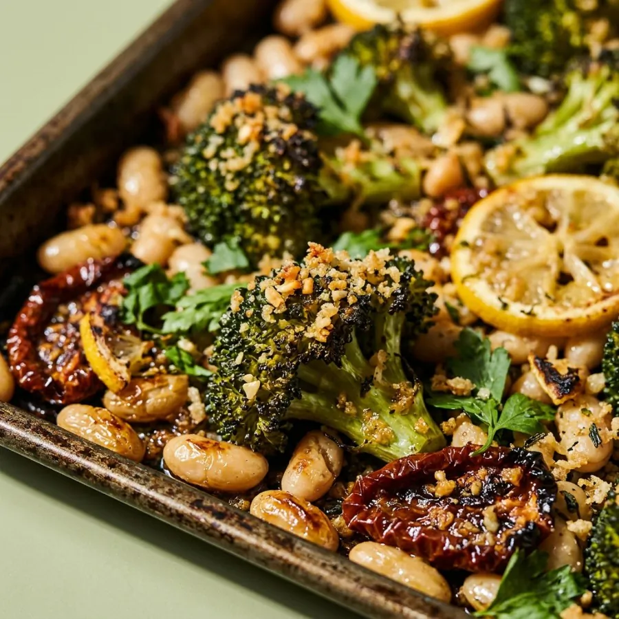Garlic crumb broccoli and white bean traybake, photo 2