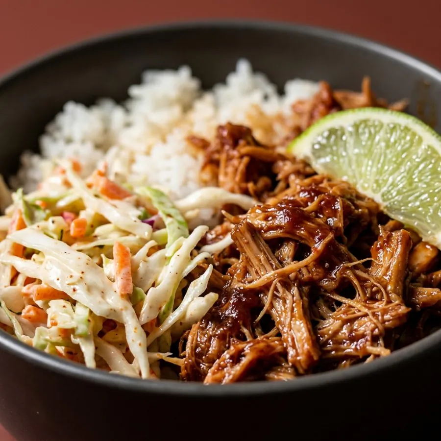 Bol de arroz con yaca desmenuzada, ensalada de col y lima, foto 2