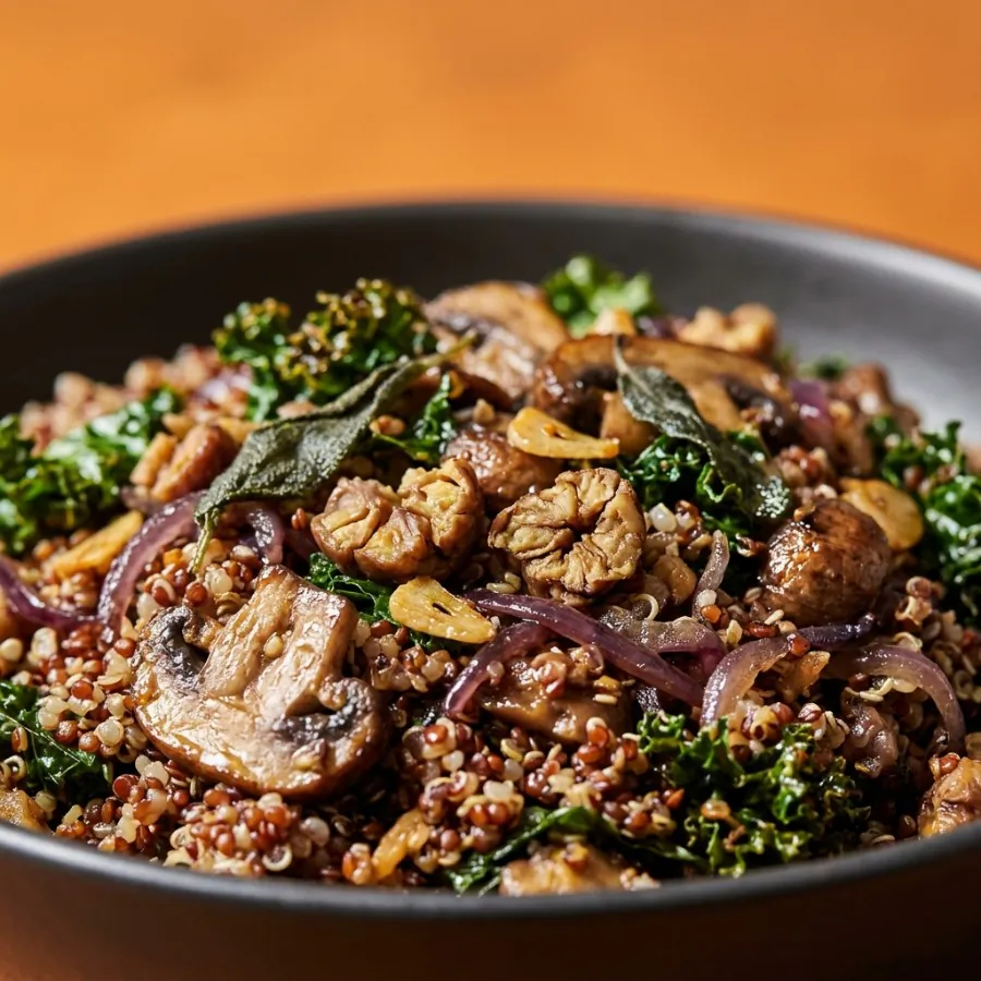 Mushroom, chestnut and quinoa bowl with sage, photo 2