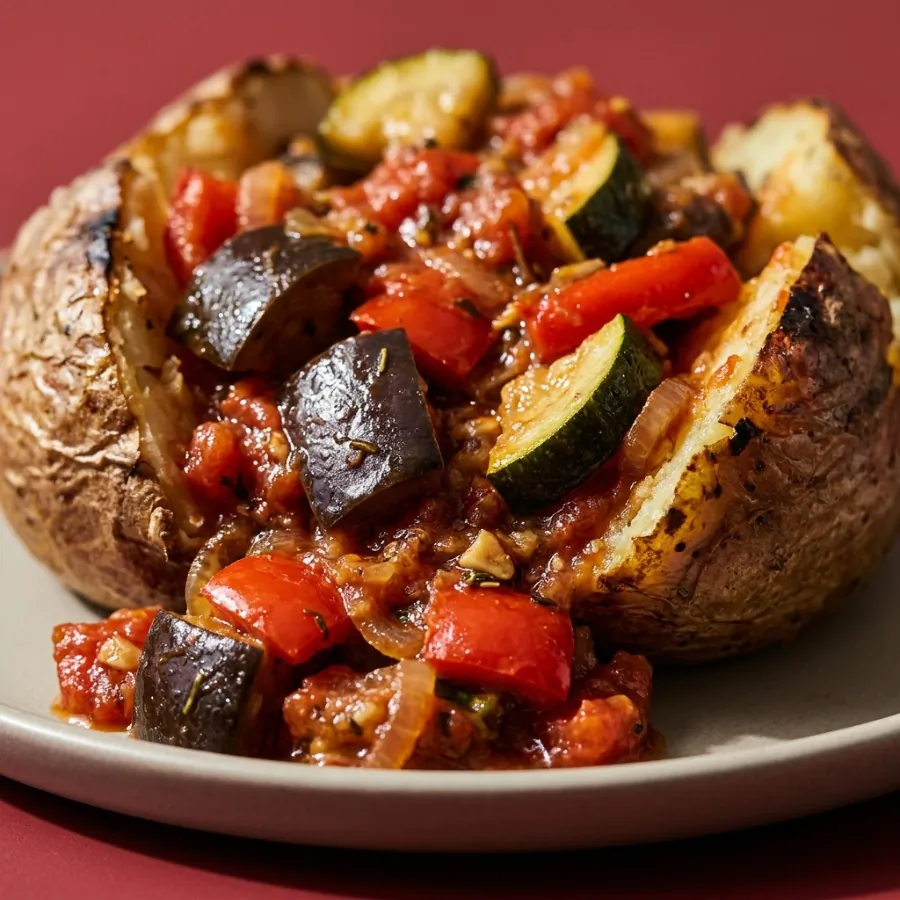 Patatas asadas rellenas de ratatouille, foto 2