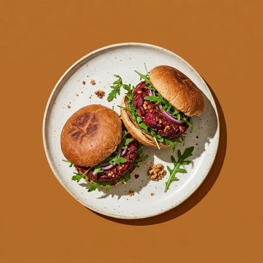 Burgers à la betterave et aux noix