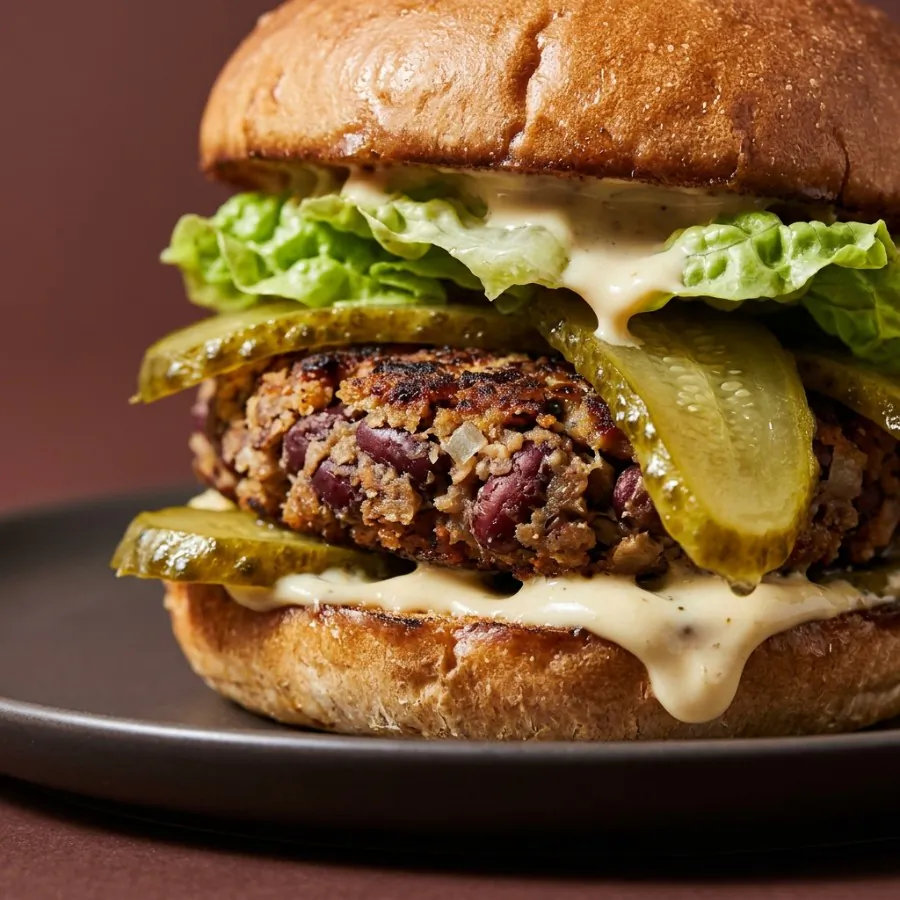 Hamburguesas de alubias rojas ahumadas con pepinillos, foto 2