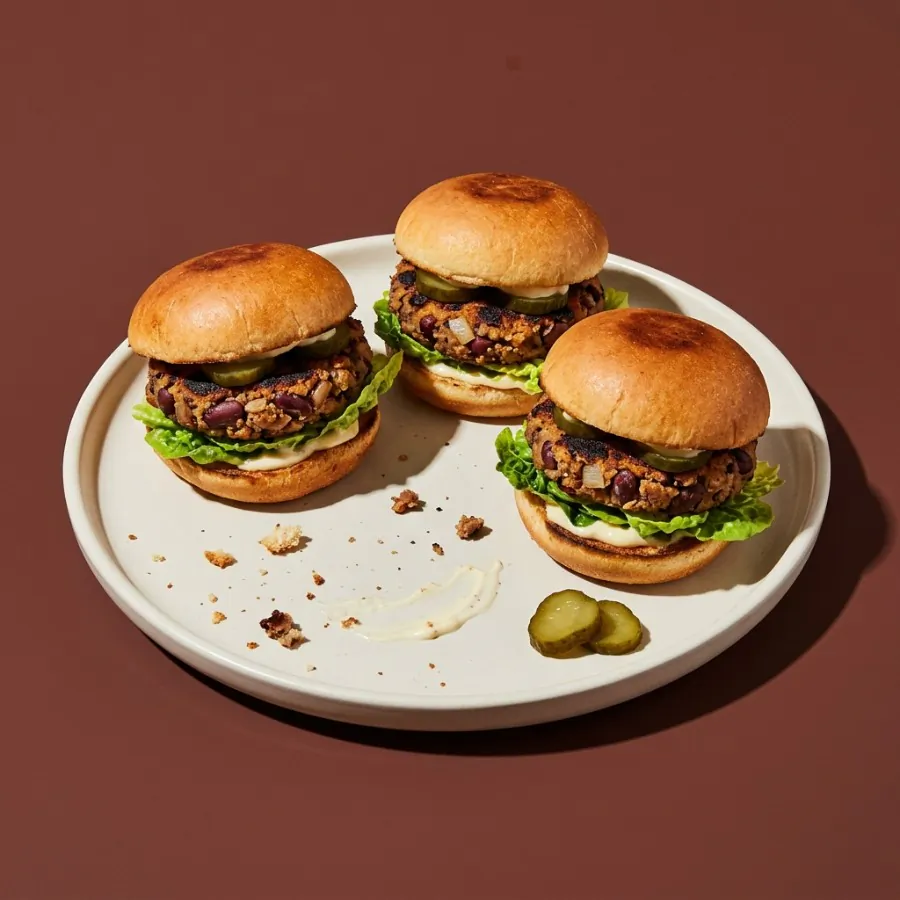 Hamburguesas de alubias rojas ahumadas con pepinillos, foto 3