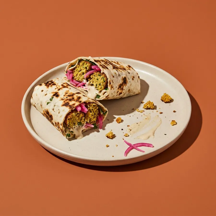 Wraps aux falafels, tahini et oignon mariné, photo 3