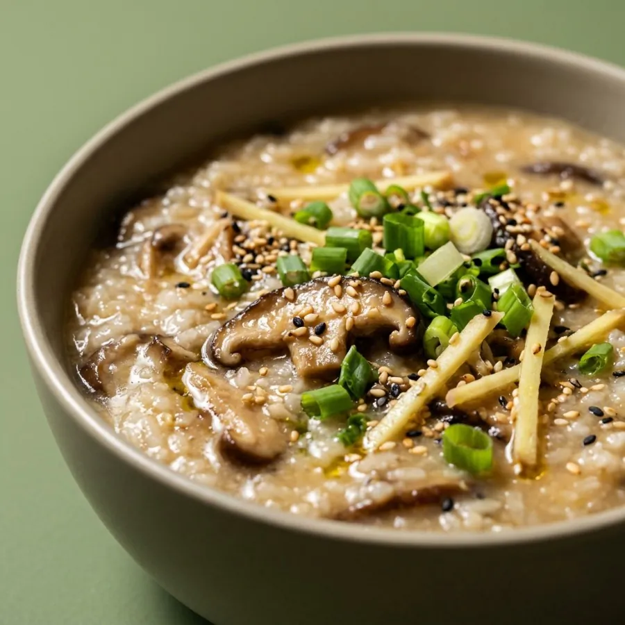 Congee di riso con funghi e zenzero, foto 2