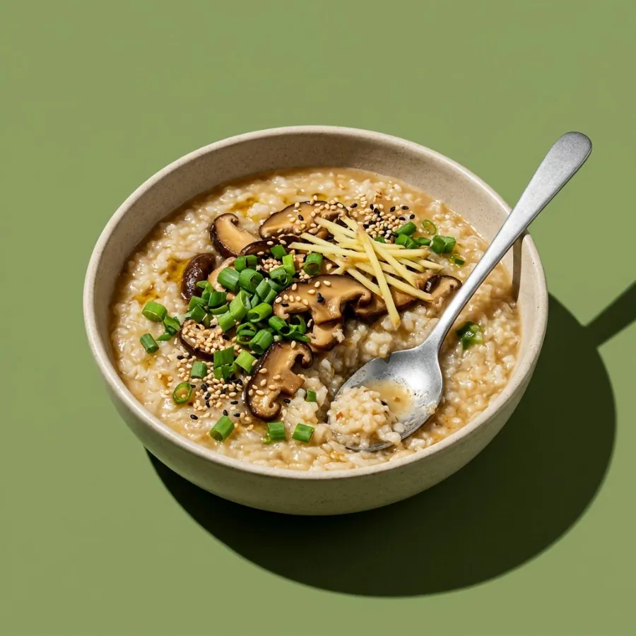 Congee di riso con funghi e zenzero, foto 3